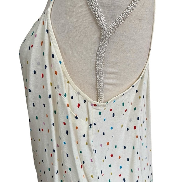 TOPSHOP Polka Dot Cami Tank White Multicolor Confetti Dot Top Size 10 M - Picture 6 of 12